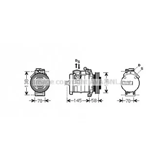 Compresseur, climatisation AVA QUALITY COOLING OEM A0012306911
