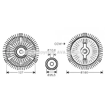 Embrayage, ventilateur de radiateur AVA QUALITY COOLING MSC418