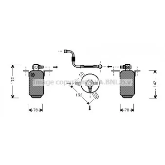 Filtre déshydratant, climatisation AVA QUALITY COOLING MSD004 pour DAF 85 CF E 250 d - 113cv