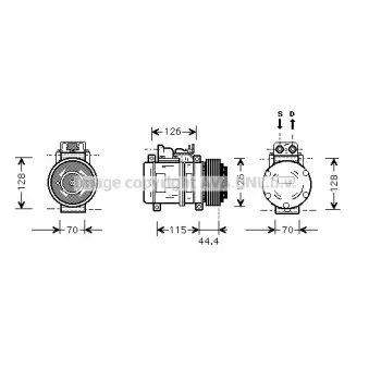 Compresseur, climatisation AVA QUALITY COOLING OEM A0002303611