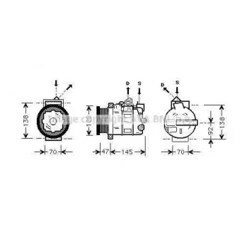 Compresseur, climatisation AVA QUALITY COOLING OEM A0012300111
