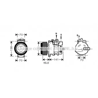 Compresseur, climatisation AVA QUALITY COOLING OEM 0002309311