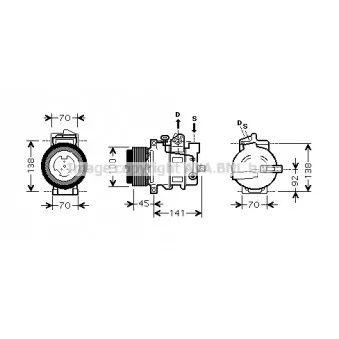 Compresseur, climatisation AVA QUALITY COOLING OEM a0022305511