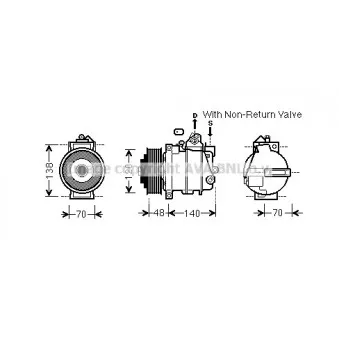 Compresseur, climatisation AVA QUALITY COOLING MSK565 pour MERCEDES-BENZ CLASSE E E 200 NGT - 163cv