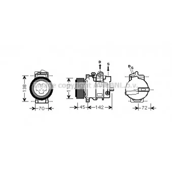 Compresseur, climatisation AVA QUALITY COOLING OEM A0022300911