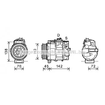 Compresseur, climatisation AVA QUALITY COOLING OEM A0022302311