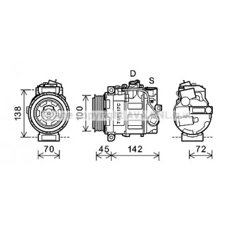 Compresseur, climatisation AVA QUALITY COOLING OEM A0012301011