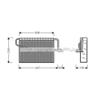 Evaporateur climatisation AVA QUALITY COOLING OEM 8FV 351 211-281