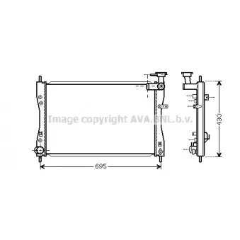 Radiateur, refroidissement du moteur AVA QUALITY COOLING MT2173