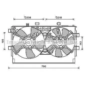 Ventilateur, refroidissement du moteur AVA QUALITY COOLING MT7529
