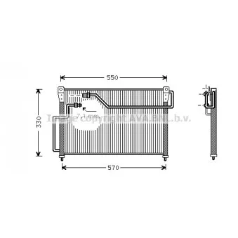 Condenseur, climatisation AVA QUALITY COOLING OEM 102677