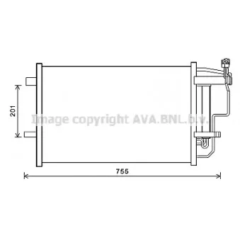 Condenseur, climatisation AVA QUALITY COOLING OEM BBP261480A
