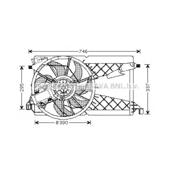 Ventilateur, refroidissement du moteur AVA QUALITY COOLING MZ7530