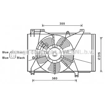 Ventilateur, refroidissement du moteur AVA QUALITY COOLING MZ7543