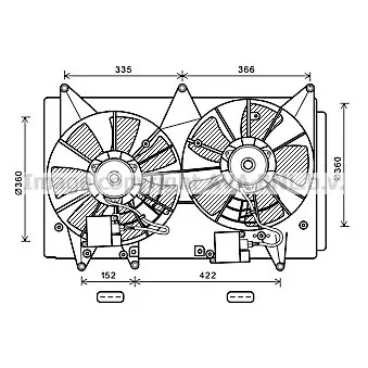 Ventilateur, refroidissement du moteur AVA QUALITY COOLING MZ7547