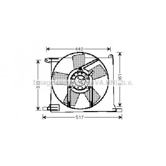 Ventilateur, refroidissement du moteur AVA QUALITY COOLING OL7501 pour OPEL ASTRA 1.6 i 16V - 100cv