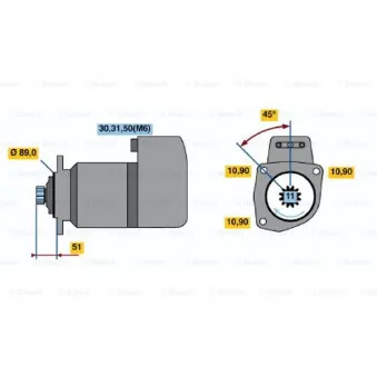 Démarreur BOSCH 0 001 416 038 pour STEYR 1290-Serie 1290,320 - 320cv