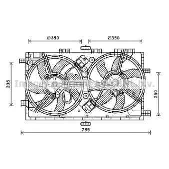 Ventilateur, refroidissement du moteur AVA QUALITY COOLING OL7658 pour OPEL INSIGNIA 2.0 CDTI - 160cv