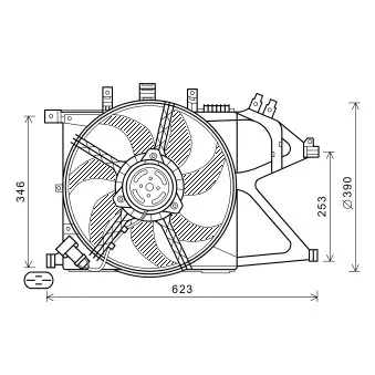 Ventilateur, refroidissement du moteur AVA QUALITY COOLING OEM 1341354