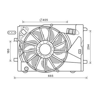 Ventilateur, refroidissement du moteur AVA QUALITY COOLING OEM 1341105