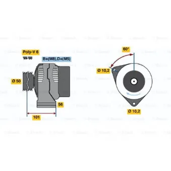 Alternateur BOSCH OEM 0091548802