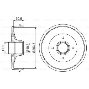 Tambour de frein BOSCH 0 986 477 196