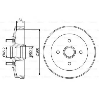 Tambour de frein BOSCH OEM 52725FD200 Tambour de frein BOSCH OEM 52725FD200