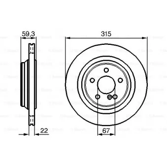 Jeu de 2 disques de frein arrière BOSCH OEM A2204230312