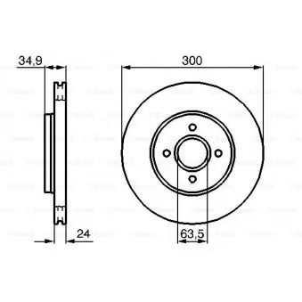 Jeu de 2 disques de frein avant BOSCH 0 986 479 048 pour FORD FOCUS ST170 - 173cv