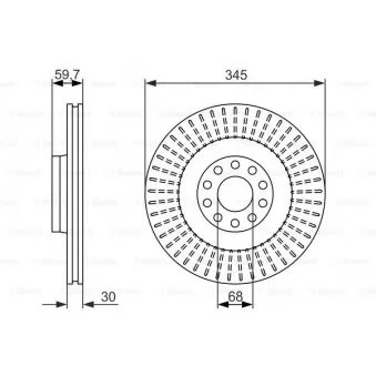 Jeu de 2 disques de frein avant BOSCH OEM 4D0615301B