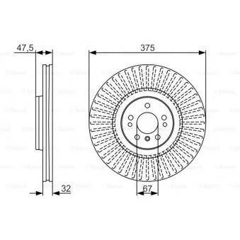 Jeu de 2 disques de frein avant BOSCH OEM A1644211512