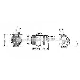 Compresseur, climatisation AVA QUALITY COOLING OLK317 pour OPEL CORSA 1.0 - 60cv