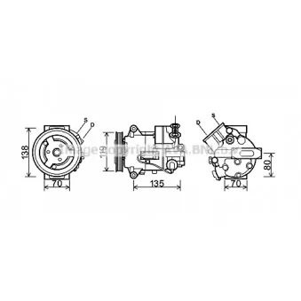 Compresseur, climatisation AVA QUALITY COOLING OLK495