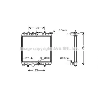 Radiateur, refroidissement du moteur AVA QUALITY COOLING PE2224 pour PEUGEOT 307 1.4 - 75cv