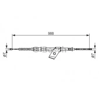 Tirette à câble, frein de stationnement BOSCH 1 987 477 106