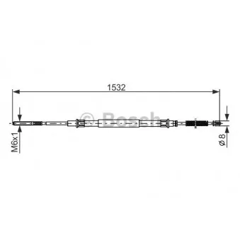 Tirette à câble, frein de stationnement BOSCH OEM 6K0609721C