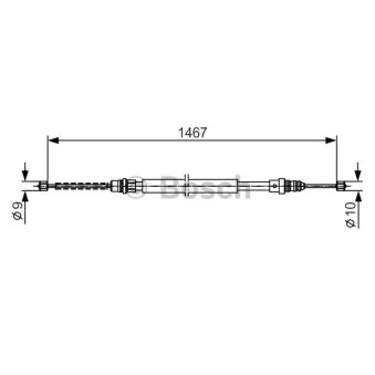 Tirette à câble, frein de stationnement BOSCH 1 987 477 332