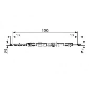 Tirette à câble, frein de stationnement BOSCH OEM 98BG2A809DA