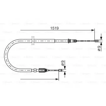 Tirette à câble, frein de stationnement BOSCH OEM 8200035047