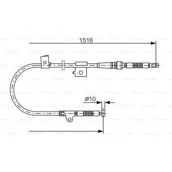 Tirette à câble, frein de stationnement BOSCH OEM 3653171J10