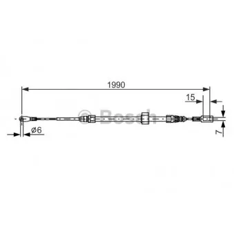 Tirette à câble, frein de stationnement BOSCH 1 987 477 854 pour MERCEDES-BENZ SPRINTER 414 NGT - 129cv