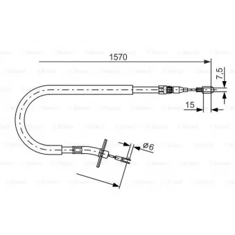 BOSCH 1 987 477 860 - Tirette à câble, frein de stationnement