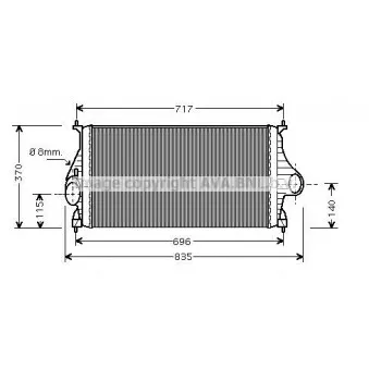 Intercooler, échangeur AVA QUALITY COOLING PE4273