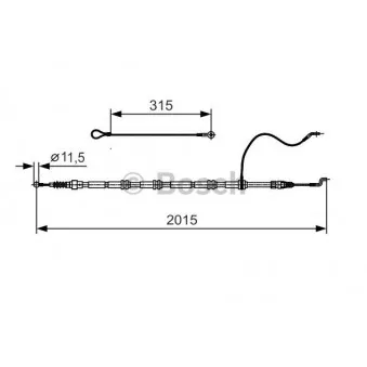 Tirette à câble, frein de stationnement BOSCH OEM 7J3609701 Tirette à câble, frein de stationnement BOSCH OEM 7J3609701