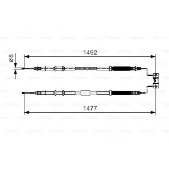 Tirette à câble, frein de stationnement BOSCH OEM 522039