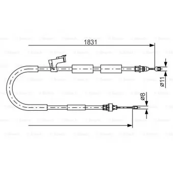 Tirette à câble, frein de stationnement BOSCH OEM BP4K44420K