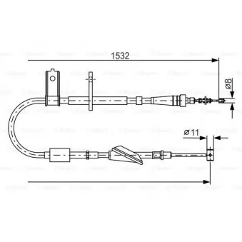 Tirette à câble, frein de stationnement BOSCH OEM 5442086G00