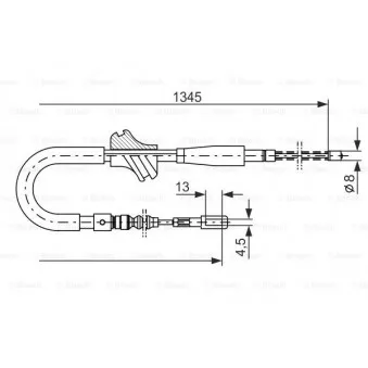 Tirette à câble, frein de stationnement BOSCH OEM 893609721G
