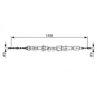 Tirette à câble, frein de stationnement BOSCH OEM 9628846980