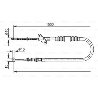 Tirette à câble, frein de stationnement BOSCH OEM 91152687